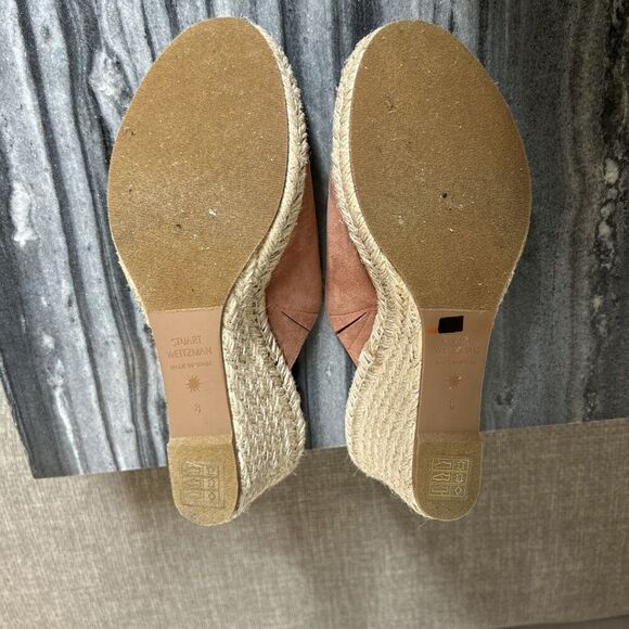 Stuart Weitzman Wedges Espadrille Sandals Suede Dusted Rose Color Size 8 - Picture 8 of 8